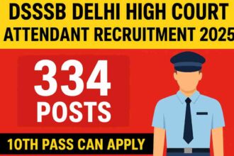 DSSSB Delhi High Court Attendant Recruitment 2025
