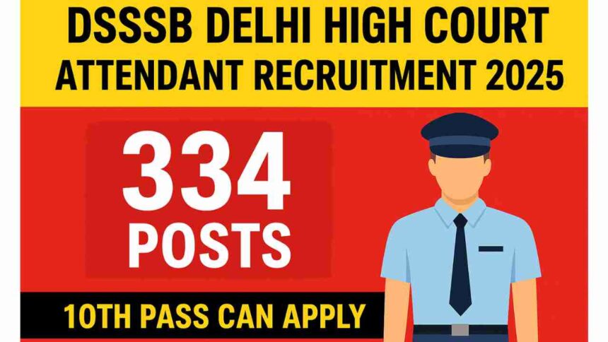 DSSSB Delhi High Court Attendant Recruitment 2025