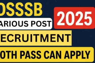 DSSSB Various Post Recruitment 2025